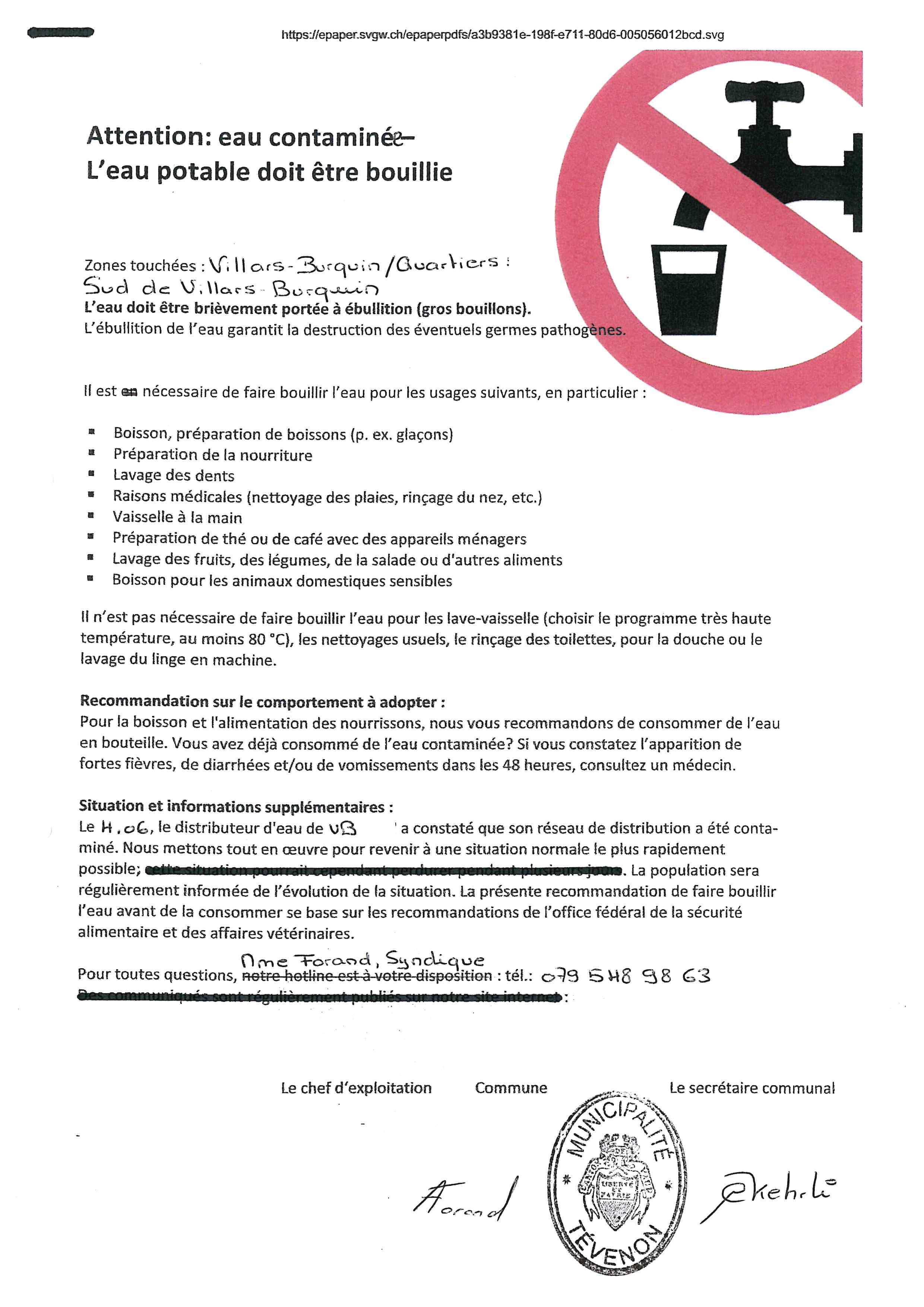 eau contaminée